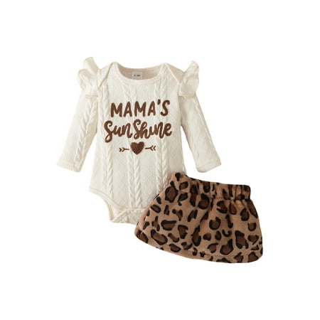 Bagilaanoe 2Pcs Newborn Baby Girls Fall Casual Outfits Letters Print Long Sleeve Knitting Romper Tops + Leopard Print Mini Skirt 3M 6M 9M 12M 18M Infant Skirt Set
Bagilaanoe 2Pcs Newborn Baby Girls Fall Casual Outfits Letters Print Long Sleeve Knitting Romper Tops + Leopard Print Mini Skirt 3M 6M 9M 12M 18M Infant Skirt Set
