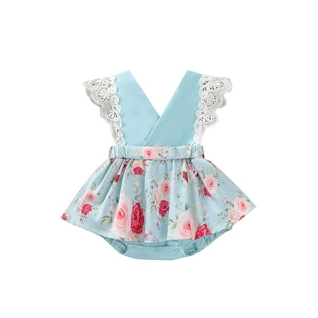 Sunisery Newborn Baby Girls Floral Tutu Romper Dress Lace Ruffle Bodysuit Jumpsuit+Headband Outfits Blue 18-24 Months
Sunisery Newborn Baby Girls Floral Tutu Romper Dress Lace Ruffle Bodysuit Jumpsuit+Headband Outfits Blue 18-24 Months