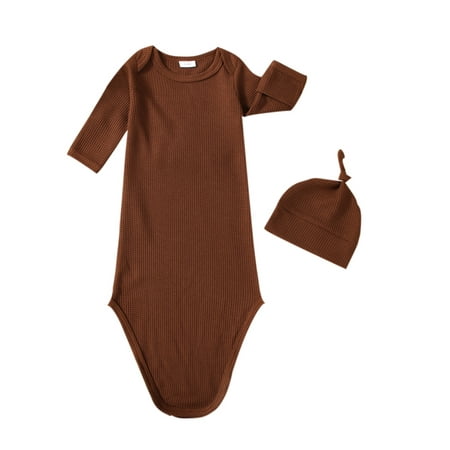 ZIYIXIN Newborn Baby Boy Girl Nightgown Long Sleeve Knotted Sleeping Bags with Hat Infant 2Pcs Coming Home Outfits Brown 0-3 Months
ZIYIXIN Newborn Baby Boy Girl Nightgown Long Sleeve Knotted Sleeping Bags with Hat Infant 2Pcs Coming Home Outfits Brown 0-3 Months