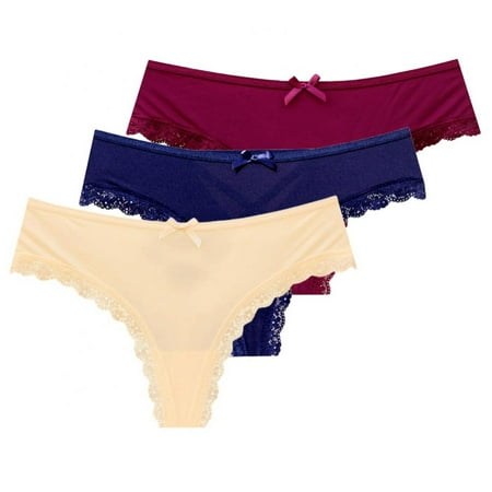 3-Pack Women Lace Thongs Low Rise Criss-cross Underwear Lace Panties V-Back Seamless Thongs
3-Pack Women Lace Thongs Low Rise Criss-cross Underwear Lace Panties V-Back Seamless Thongs