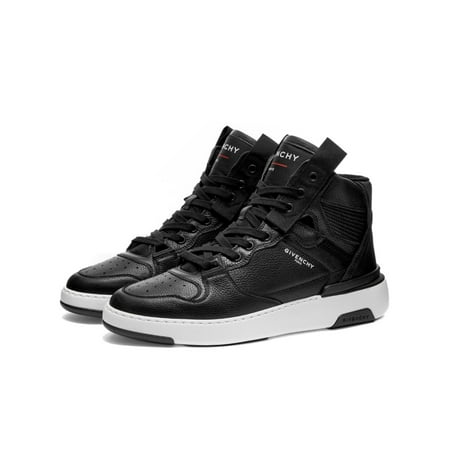 GIVENCHY Mens Black Logo Removable Insole Perforated Round Toe Lace-Up Leather Athletic Sneakers 44