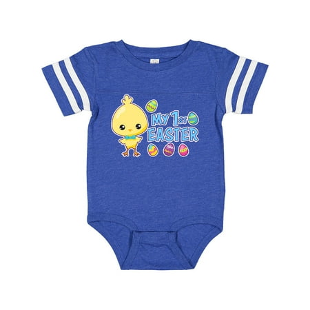 Inktastic My 1st Easter with Chick and Easter Eggs Gift Baby Boy Bodysuit