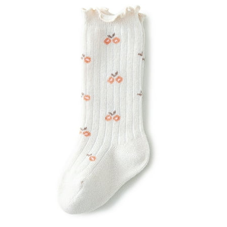 

sdghg Toddlers Baby Knee High Socks Lettuce Cuffs Floral Print Infant Uniform Tube Stockings for Newborn Girls Boys