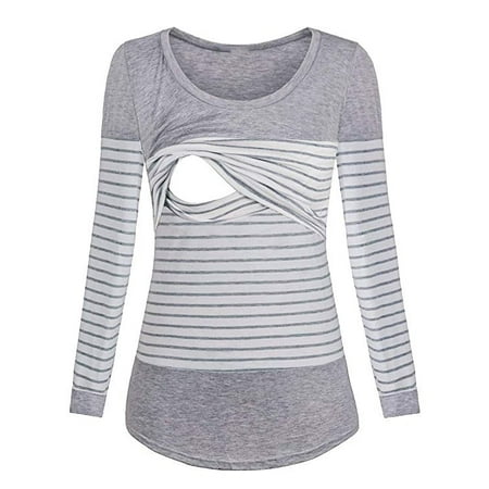 TANGNADE Women Striped Patchwork Maternity Nursing Breastfeeding Pregnant Top Blouse
TANGNADE Women Striped Patchwork Maternity Nursing Breastfeeding Pregnant Top Blouse