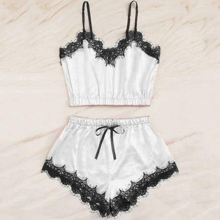 Ykohkofe Women Sleepwear Sleeveless Strap Nightwear Lace Trim Satin Cami Top Pajama Sets
Ykohkofe Women Sleepwear Sleeveless Strap Nightwear Lace Trim Satin Cami Top Pajama Sets