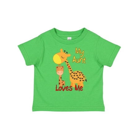 Inktastic My Aunt Loves Me Giraffe Gift Toddler Boy or Toddler Girl T-Shirt