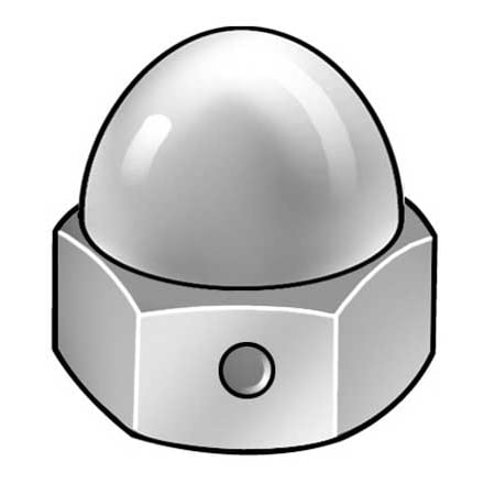 Cap Nut 1/2-20 Gr 18-8 SS Plain