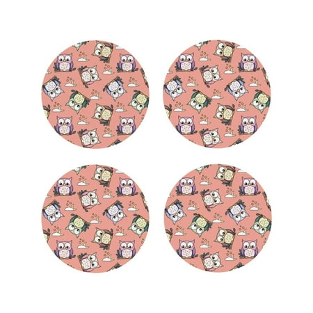 Coasters Set of 4 - Cute Star Moon Owl Drink Coasters for Tabletop Protection Leather Coasters for Living Room Decor and Housewarming Gift Round Shape
Coasters Set of 4 - Cute Star Moon Owl Drink Coasters for Tabletop Protection Leather Coasters for Living Room Decor and Housewarming Gift Round Shape