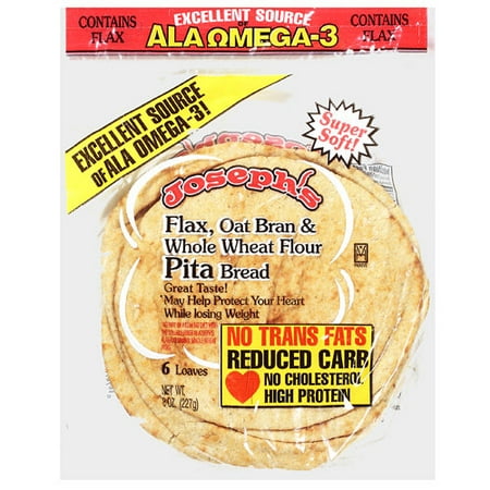 Josephs: Flax, Oat Bran & Whole Wheat Flour Pita Bread, 8