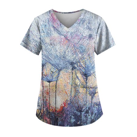 Dandelion Printing Working Uniform Women Printed Tops Plus Size Short Sleeve V Neck Workwear shirts Casual Blouse Pockets Scrubs Uniform Nurses
Dandelion Printing Working Uniform Women Printed Tops Plus Size Short Sleeve V Neck Workwear shirts Casual Blouse Pockets Scrubs Uniform Nurses