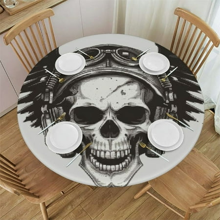 Orinice Skull Helmet Wings Round Table Cover Stain Resistant Washable Indoor Outdoor Tablecloth Kitchen Dining Wedding Parties Elastic Edge 100% Polyester Fiber 42-46
Orinice Skull Helmet Wings Round Table Cover Stain Resistant Washable Indoor Outdoor Tablecloth Kitchen Dining Wedding Parties Elastic Edge 100% Polyester Fiber 42-46