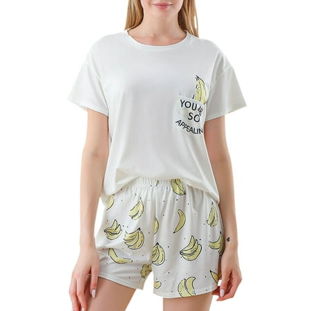 Avamo Women Pajamas Sets 2 Pieces Outfits Nightgown Tops And Shorts Sleepwear Ladies Wide Leg Lounge Set Sleep Nightwear Banana XL
Avamo Women Pajamas Sets 2 Pieces Outfits Nightgown Tops And Shorts Sleepwear Ladies Wide Leg Lounge Set Sleep Nightwear Banana XL