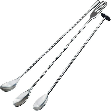 3 Pcs Extra Long Stainless Steel Mixing Spoons Spiral Pattern Bar Shaker Spoon Barware Stirring Spoon for Tea Coffee Ice Cream Drink Milkshakes
3 Pcs Extra Long Stainless Steel Mixing Spoons Spiral Pattern Bar Shaker Spoon Barware Stirring Spoon for Tea Coffee Ice Cream Drink Milkshakes