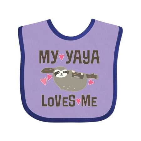 Inktastic My Yaya Loves Me Sloth Gift Baby Girl Bib