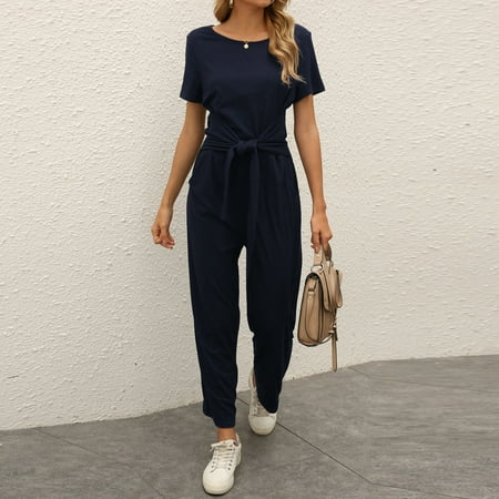 Women s Jumpsuit Fashion Womens Solid Bandage Short Sleeve Pocket Pants Bodysuit Jumpsuit Romper
Women s Jumpsuit Fashion Womens Solid Bandage Short Sleeve Pocket Pants Bodysuit Jumpsuit Romper