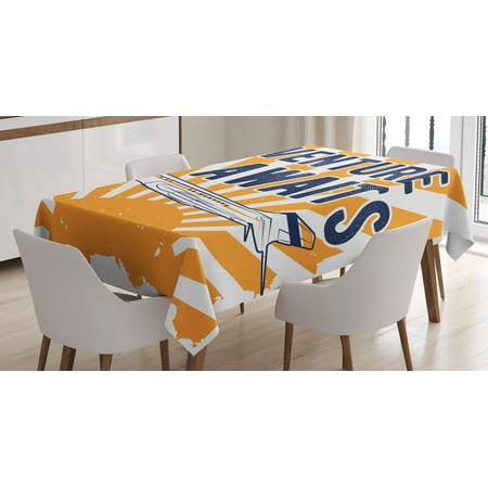Adventure Tablecloth Commercial Airplane with Rising Sun Adventure Quote Aviation Journey Print Rectangular Table Cover for Dining Room Kitchen 60 X 90 Inches Navy Blue Orange by Ambesonne
Adventure Tablecloth Commercial Airplane with Rising Sun Adventure Quote Aviation Journey Print Rectangular Table Cover for Dining Room Kitchen 60 X 90 Inches Navy Blue Orange by Ambesonne