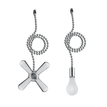 2pcs 3mm Diameter Beaded Ball Fan Pull Chain 13.6 Inches Fan Pulls Set