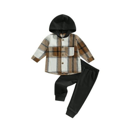 Qtinghua Toddler Baby Boy Clothes Long Sleeve Tops Plaid Hoodie Sweatshirt+Sweatpants Autumn Winter Outfits Brown 1-2 Years
Qtinghua Toddler Baby Boy Clothes Long Sleeve Tops Plaid Hoodie Sweatshirt+Sweatpants Autumn Winter Outfits Brown 1-2 Years