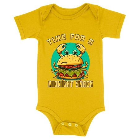 Midnight Snack Baby Jersey Onesie - Food Baby Bodysuit - Cute Baby One-Piece