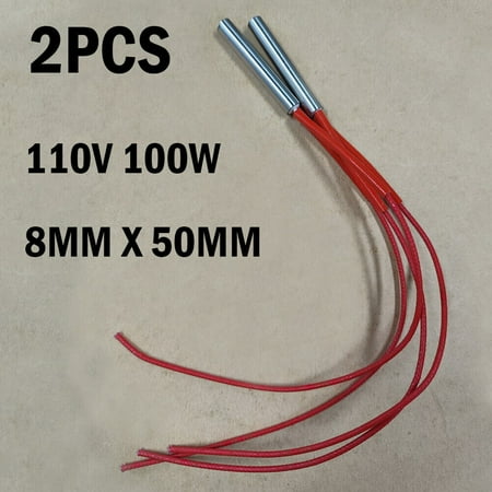 2PCS AC 110V/100W 8x 50mm Cartridge Heater Heating Tube Element Red Silver Tone
2PCS AC 110V/100W 8x 50mm Cartridge Heater Heating Tube Element Red Silver Tone