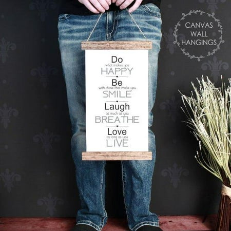 Wood Canvas Sign Wall Hanging, Do Be Laugh Love Inspirational Wall Art Sign 9x15-Inch