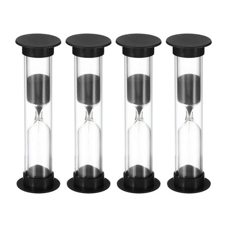 Uxcell 3 Minute Sand Timer 4pack Small Sandy Clock Count Down Sand Glass Black