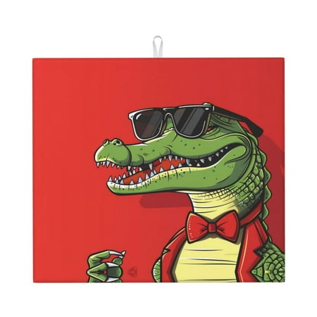 Dish Drying Mats for Kitchen Counter - Cool Crocodile With Sunglasses 16x18In Anti-Slip Absorbent Microfiber Drying Mat for Kitchen Counter Mat Dish Rack Mat with Hanging Loop
Dish Drying Mats for Kitchen Counter - Cool Crocodile With Sunglasses 16x18In Anti-Slip Absorbent Microfiber Drying Mat for Kitchen Counter Mat Dish Rack Mat with Hanging Loop