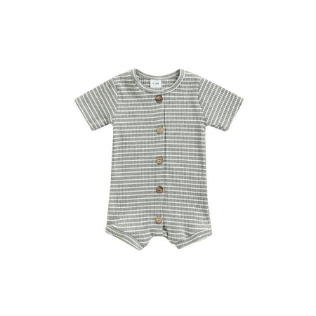 Jkerther Newborn Baby Boy Girl Summer Short Sleeve Striped Romper Ribbed Button Jumpsuit
Jkerther Newborn Baby Boy Girl Summer Short Sleeve Striped Romper Ribbed Button Jumpsuit
