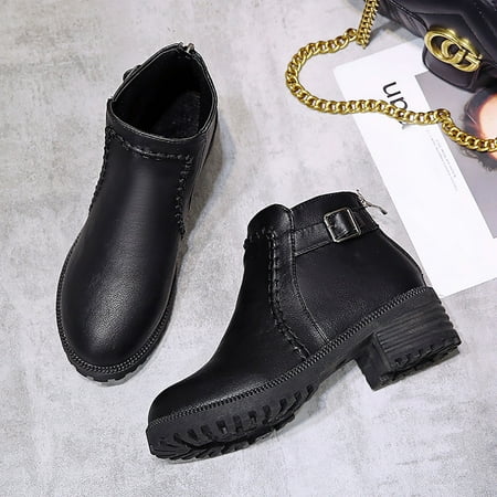 XDDST Women’s Boots Ankle-High Medium Heel Womens Low Heel Shoes Short Boots Round Toe Mid Heel Womens Boots Black
XDDST Women’s Boots Ankle-High Medium Heel Womens Low Heel Shoes Short Boots Round Toe Mid Heel Womens Boots Black