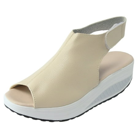Womens Sandals Fashion Summer Women Sandals Wedge Heel Thick Sole Fish Mouth Lightweight Comfortable Casual Women S Sandals Pu Beige 38
Womens Sandals Fashion Summer Women Sandals Wedge Heel Thick Sole Fish Mouth Lightweight Comfortable Casual Women S Sandals Pu Beige 38