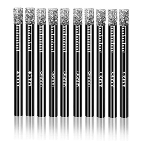 10 Pack Dry Diamond Bits Set 6mm Vacuum Brazed Diamond for Granite Tile Ceramic Stone Glass and More
10 Pack Dry Diamond Bits Set 6mm Vacuum Brazed Diamond for Granite Tile Ceramic Stone Glass and More