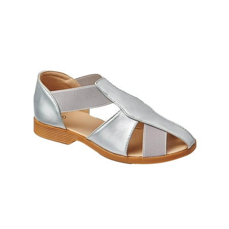 Sandal In Metalic Stretch leather