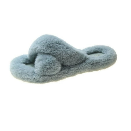 Slippers for Women Fluffy Open Toe Slide Slippers Faux Fur Plush Fuzzy Cozy Winter Warm Luxury Fashion Style Pillowy Memory Foam Cushion Anti-Skid Non Slip Sole GMYLE (Blue Small US 6/6.5)
Slippers for Women Fluffy Open Toe Slide Slippers Faux Fur Plush Fuzzy Cozy Winter Warm Luxury Fashion Style Pillowy Memory Foam Cushion Anti-Skid Non Slip Sole GMYLE (Blue Small US 6/6.5)