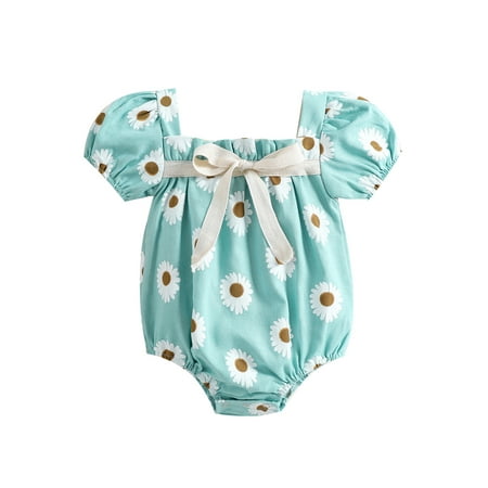 One opening Baby Romper Daisy Print Square Neck Short Sleeve Bodysuit Streetwear Casual Wear for Summer
One opening Baby Romper Daisy Print Square Neck Short Sleeve Bodysuit Streetwear Casual Wear for Summer