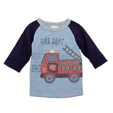 Mud Pie Baby Boys Firetruck Top T-Shirt 12/18M NWT