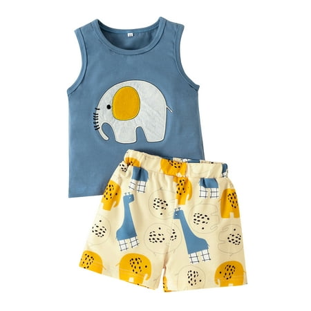 Toddler Baby Boys Girls Clothes Sets Elephant Sleeveless Tank Tops Cartoon Print Shorts Outfits Set
Toddler Baby Boys Girls Clothes Sets Elephant Sleeveless Tank Tops Cartoon Print Shorts Outfits Set