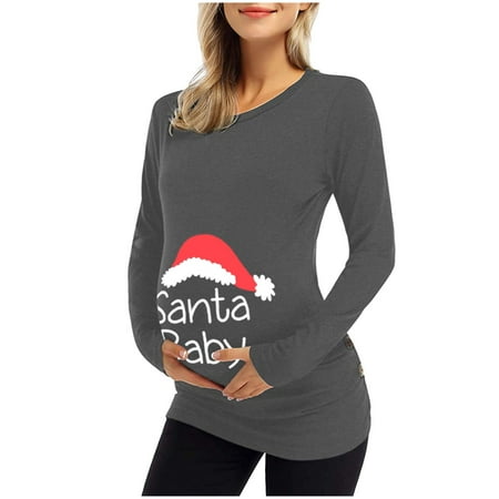 NEGJ Christmas Womens Maternity Pregnancy Casual Long Sleeve Letter Print T Shirt Tunic Top Dress
NEGJ Christmas Womens Maternity Pregnancy Casual Long Sleeve Letter Print T Shirt Tunic Top Dress