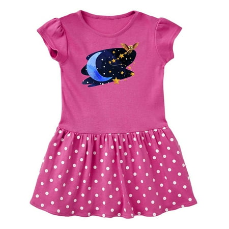 Inktastic Owl Decorating the Night with Moon and Stars Gift Toddler Girl Dress