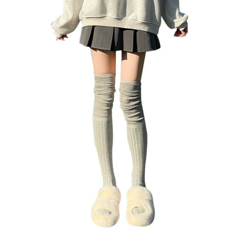 ZENTREE Women Slouch Top Over Knee Stockings Student Ribbed Knit Thigh High Long Socks
ZENTREE Women Slouch Top Over Knee Stockings Student Ribbed Knit Thigh High Long Socks
