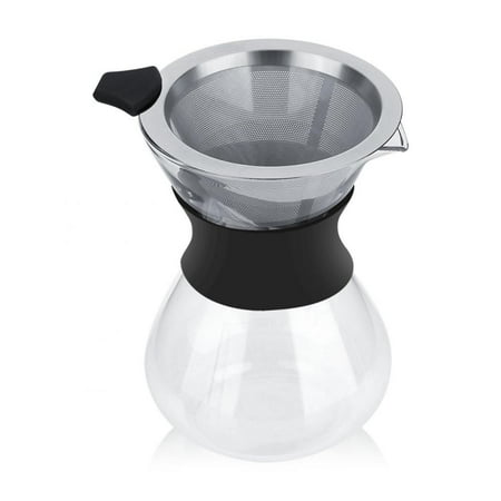 VGEBY Over Coffee Maker Pot Manual Hand Drip Coffee Maker Glass Pot with Stainless Steel Filter 400ml
VGEBY Over Coffee Maker Pot Manual Hand Drip Coffee Maker Glass Pot with Stainless Steel Filter 400ml