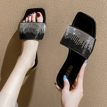 〖Yilirongyumm〗 Black 40 Slippers For Women Shoes Summer Color Rhinestones Outer Wear Sandals Fashion Square Toe Flat Slippers
〖Yilirongyumm〗 Black 40 Slippers For Women Shoes Summer Color Rhinestones Outer Wear Sandals Fashion Square Toe Flat Slippers