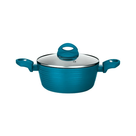 NutriChef Non-Stick Aluminum Dutch Oven Pot with Lid - Non-Stick GreenNCCW12GR)
