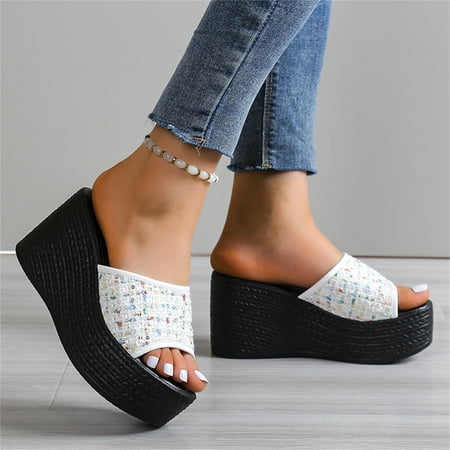 Aayomet Sandals for Women Casual Summer Ladies Fashion Summer Colorful Cloth Open Toe Thick Sole Slope Heel Sandals White 8
Aayomet Sandals for Women Casual Summer Ladies Fashion Summer Colorful Cloth Open Toe Thick Sole Slope Heel Sandals White 8