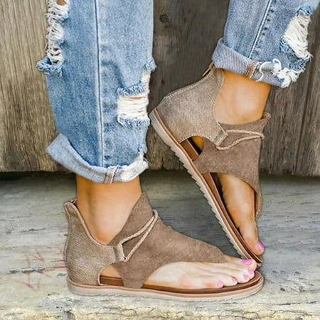 TOYFUNNY Women Summer Clip-Toe Shoes Zipper Comfy Sandals Flats Lady Casual Beach Sandals
TOYFUNNY Women Summer Clip-Toe Shoes Zipper Comfy Sandals Flats Lady Casual Beach Sandals
