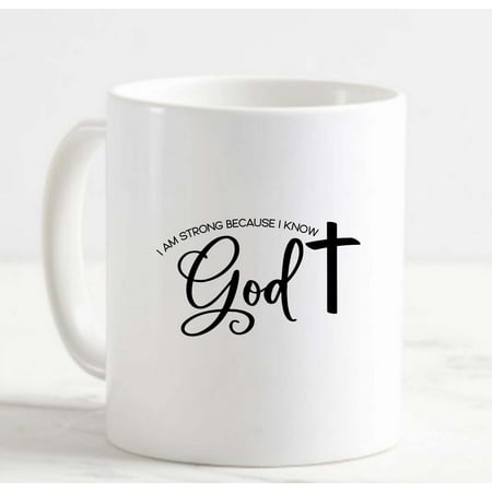 Coffee Mug I Am Strong Because I Know God Cross Religious Bible Christ Jesus White Cup Funny Gifts for work office him her
Coffee Mug I Am Strong Because I Know God Cross Religious Bible Christ Jesus White Cup Funny Gifts for work office him her