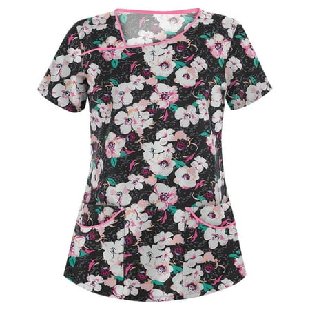 Akklian Summer Savings Clearance Women s Working Uniform Fashion Flower Print Short Sleeve Neck Scrubs Top Pockets Blouse Shirt
Akklian Summer Savings Clearance Women s Working Uniform Fashion Flower Print Short Sleeve Neck Scrubs Top Pockets Blouse Shirt