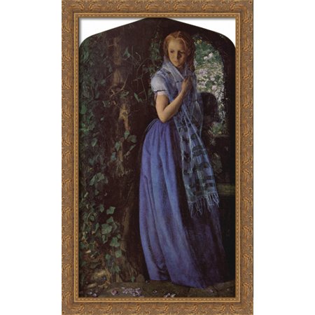 April Love 24x40 Large Gold Ornate Wood Framed Canvas Art by Arthur Hughes