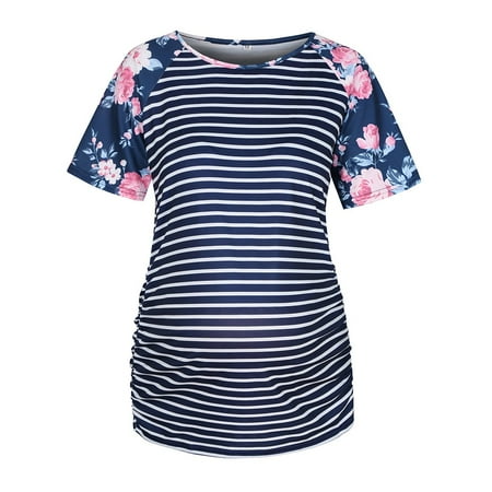 FRSASU Women Plus Size Clearance Women Maternity Short Sleeve Striped Floral Print T-Shirt Tops Pregnancy Blouse
FRSASU Women Plus Size Clearance Women Maternity Short Sleeve Striped Floral Print T-Shirt Tops Pregnancy Blouse