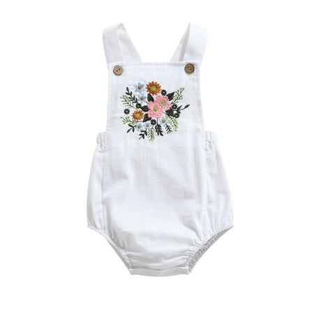 Suanret Newborn Infant Baby Girls Flower Embroidery Button Sleeveless Rompers Jumpsuits Overalls Clothes White 6-9 Months
Suanret Newborn Infant Baby Girls Flower Embroidery Button Sleeveless Rompers Jumpsuits Overalls Clothes White 6-9 Months