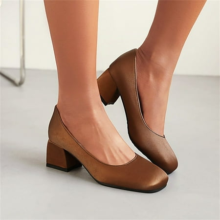 Aayomet Women s Pumps Ladies Fashion Solid Color Leather Square Head Shallow Mouth Thick High Heeled Casual Shoes Brown 7
Aayomet Women s Pumps Ladies Fashion Solid Color Leather Square Head Shallow Mouth Thick High Heeled Casual Shoes Brown 7